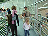Jordan, Ken, and Tyler walking up the ramp in the rainforest exhibit