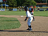 Tyler getting ready to run to second
