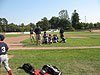 The kids talking to the coaches