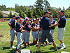 The coach talking to the kids