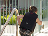 Tyler hopping out to take another dip in the pool