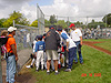 Tyler's team doing their cheer at the end of the game