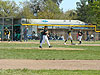 One of the players for the As on third base