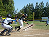 Tyler running to first base