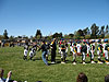 The kids coming out on the field