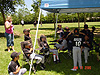 The team sitting down for a talk from Coach Jimmy