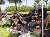 The team listening to the Coach Jimmy