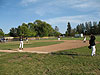 Tyler catching a ball on first base