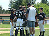 Coach Tom talking to the team