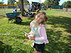 Jordan eating her snacks