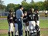 Coach Tom talking to the kids