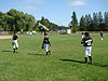 The Giants warming up before the game