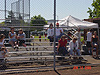 Grandpa and Grandma Lou sitting on the bleachers