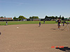 The Yankees playing the field