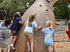 The girls on the rock wall