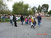Everyone heading down to the hay maze