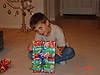 Tyler showing off the gift from Dave and Heidi