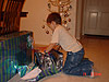 Tyler opening his new bike helmut