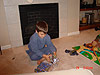 Tyler opening another gift