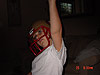 Tyler showing off his new 49er's helmut