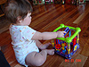 Jordan playing with her new Discovery Cube
