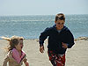 Jordan and Tyler running on the beach