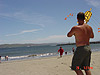 Ken slowly bringing the kite down