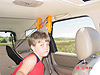 Tyler with his kite in our car