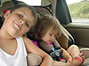 Tyler and Jordan on the way to the beach