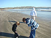 Jordan and Tyler looking for shells