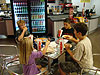 The kids eating lunch