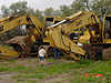 Tyler checking out the tractors