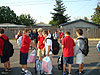 The class lining up