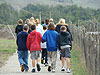 The kids on the way to the fort