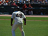 One of the Giants on base