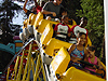 Ken and Tyler in the back of the rollercoaster