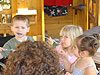 The kids eating their cake