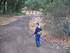 Tyler walking along one of the trails