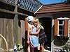 Catelyn and Jordan playing in Jordan's playhouse