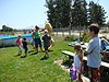 The kids getting ready to swim