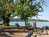 Stopping to enjoy the view of the lake