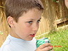 Tyler drinking a soda