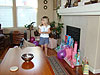Jordan starting to open her gifts