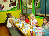 The kids still enjoying their food