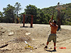 Ken shooting his 12-guage shotgun