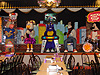 The characters singing
