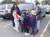 The girls getting ready to go inside