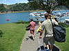 Jordan, Tyler, and Ken heading down to the marina