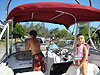 Ken launching our boat again after pulling it out to put on the tower
