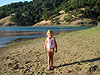 Jordan on a muddy beach